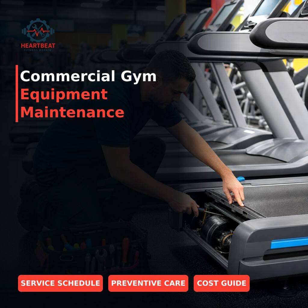 Commercial gym equipment receiving routine preventive maintenance