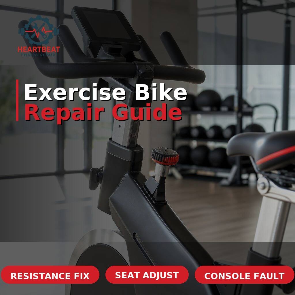 Exercise bike receiving a professional repair inspection