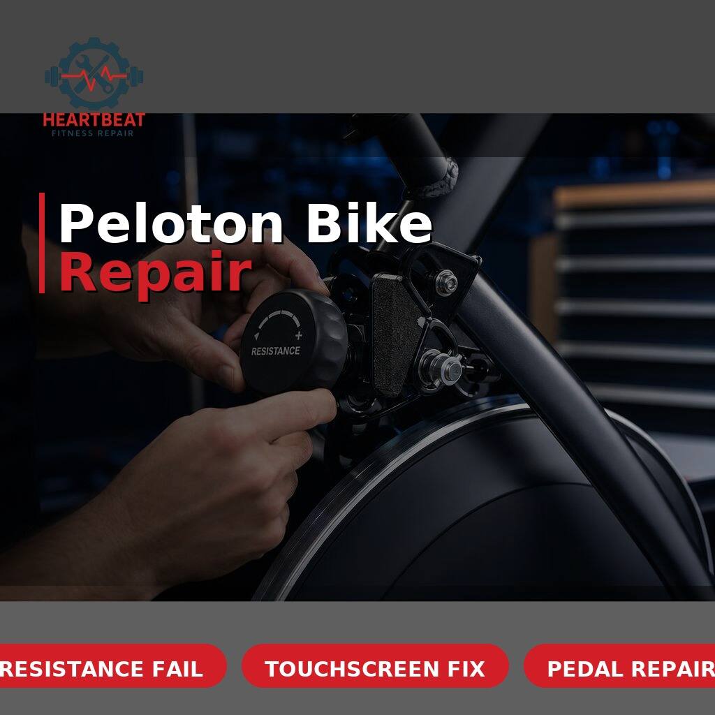 Peloton exercise bike being inspected for a local repair