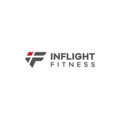 Logo of Inflight Fitness featuring a stylized wing design in red and gray.