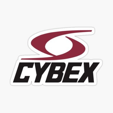 Cybex logo featuring a red swirl and bold black text.