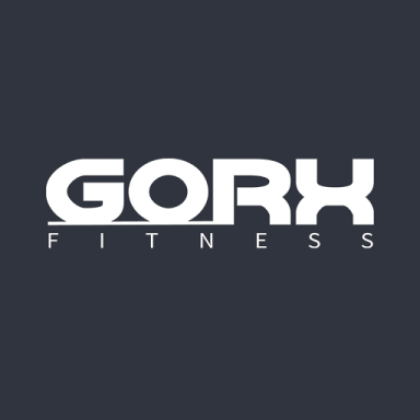 Gorx Fitness logo in white on a dark background.