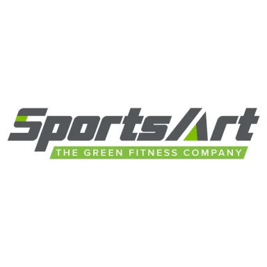 Logo of SportsArt, featuring the text "The Green Fitness Company" in green and gray.