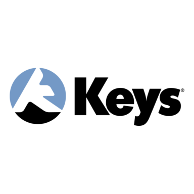 Logo featuring the word "Keys" and a stylized mountain icon in blue and black.